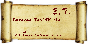Bazarea Teofánia névjegykártya